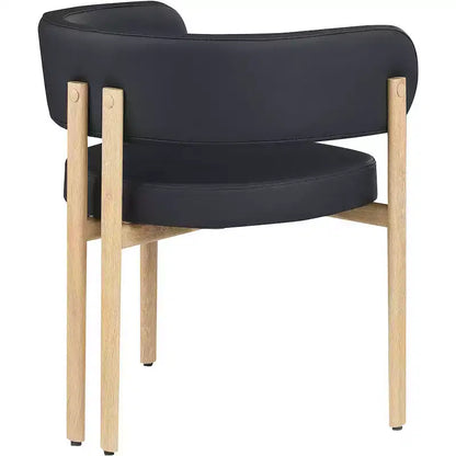 Meridian Furniture, Sedia da pranzo Gideon in pelle vegana nera, Set da 2
