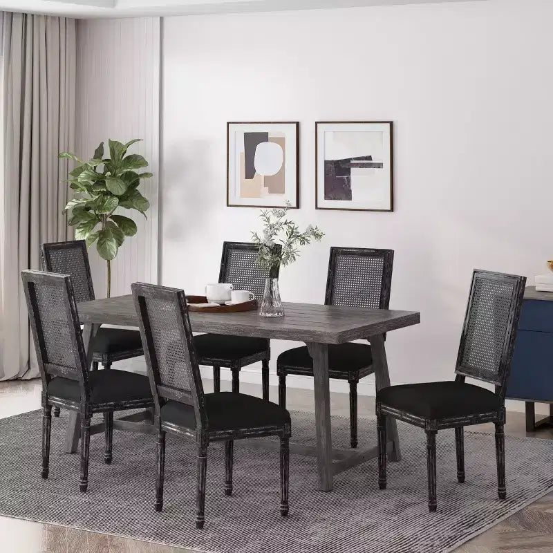 Lot de 6 chaises de salle à manger Regina en bois et cannage de style campagne française - Christopher Knight Home