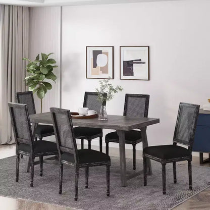 Lot de 6 chaises de salle à manger Regina en bois et cannage de style campagne française - Christopher Knight Home