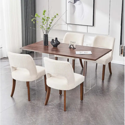 Set di 4 sedie da pranzo imbottite in tessuto