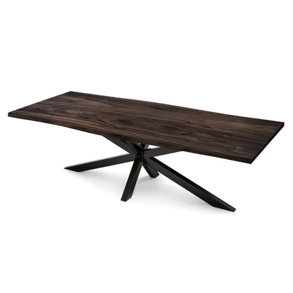 Table à manger en noyer avec pied araignée - Fabriquée à la main en bois massif - cette magnifique table en noyer avec pied araignée est une pièce maîtresse