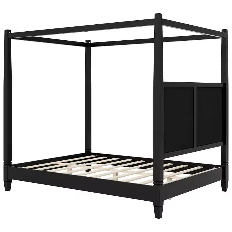 Letto a baldacchino con testiera imbottita