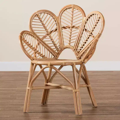 Poltrona Eliava Natural Rattan Flower Marrone Naturale: Vimini per Interni, Nessun Montaggio Richiesto