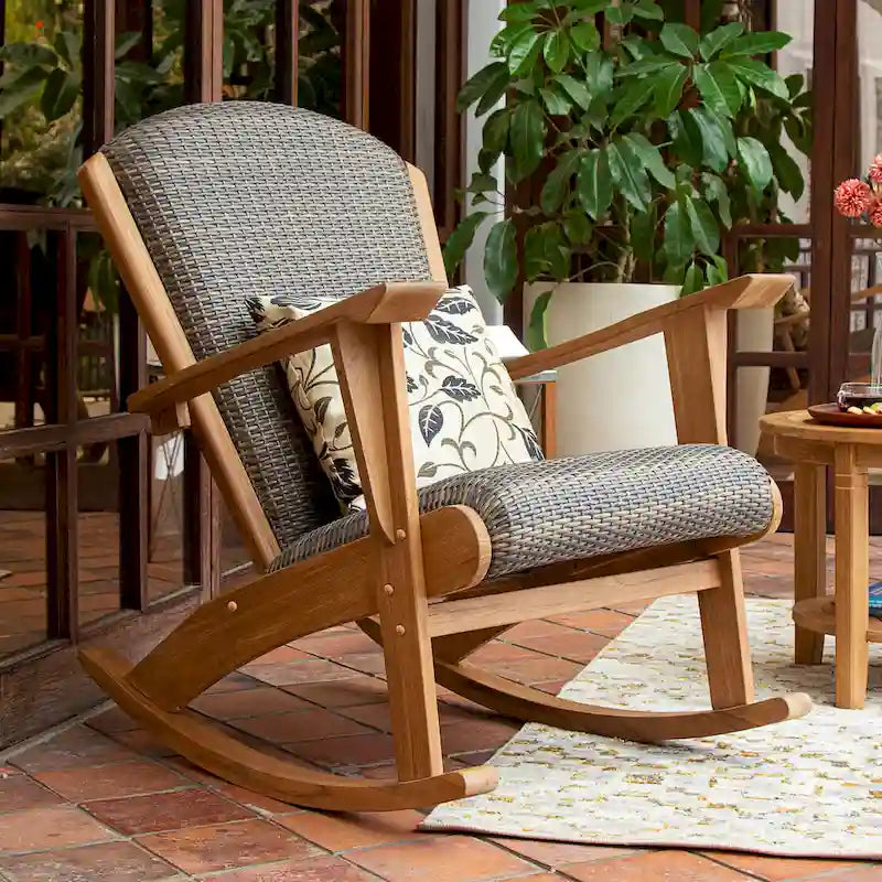 Cambridge Casual Auburn, sedia a dondolo da esterno a 3 pezzi in legno di teak