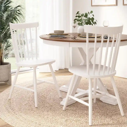 Sedie da pranzo con schienale alto e fuso Windsor Bush Furniture - Set di 2