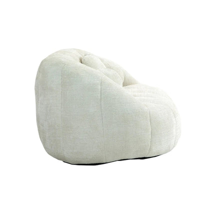 Fauteuil de salon en chenille blanc 63,78 cm avec rembourrage en mousse haute densité