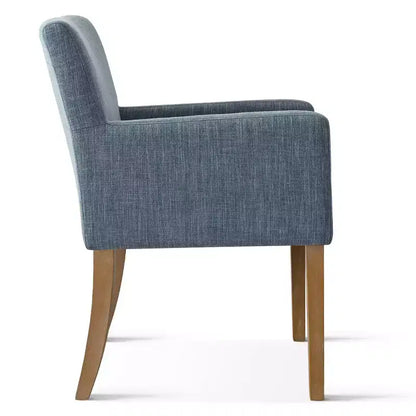 Set da pranzo da 9 pezzi con prolunga, include 6 sedie senza braccioli e 2 poltrone in lino neutro, gambe in legno massello, stile moderno-Panipeachy