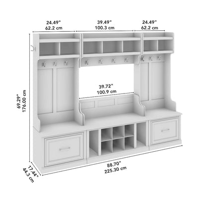 Set per l'ingresso Woodland con appendiabiti di Bush Furniture