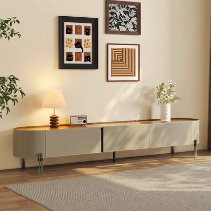 86.6 Mobile TV in pelle, Porta TV moderno con 3 cassetti
