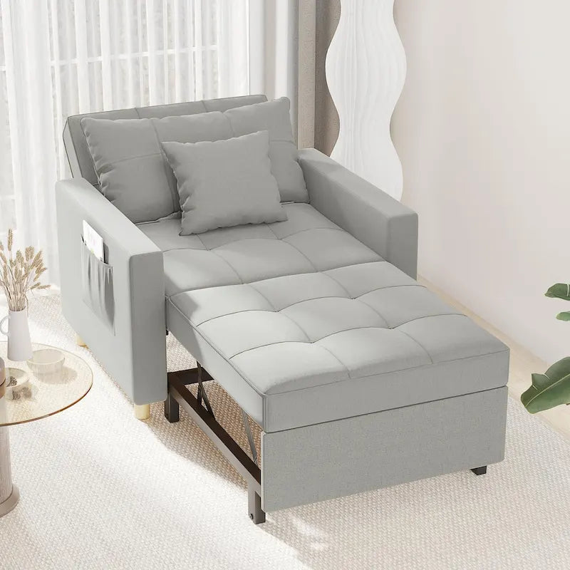 Fauteuil convertible 3-en-1, plusieurs coloris, une place
