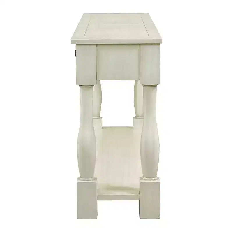 Whisen Console Longue Rectangulaire en Bois de Style Méditerranéen avec Tiroirs et Étagère