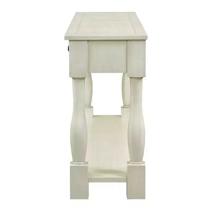 Whisen Console Longue Rectangulaire en Bois de Style Méditerranéen avec Tiroirs et Étagère