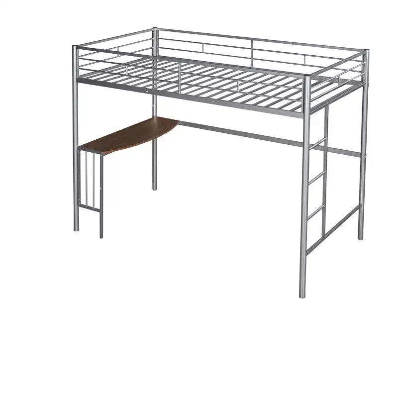 Lit superposé en métal une place sur deux places avec bureau, lit mezzanine une place avec lit inférieur double séparé pour enfants