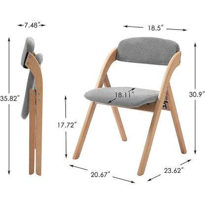 Sedie Pieghevoli Impilabili da Pranzo in Legno con Seduta Imbottita (Set da 4)