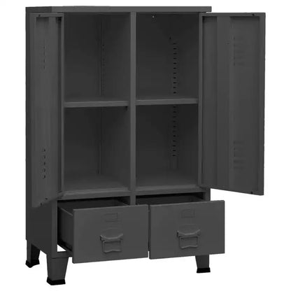 vidaXL Armoire en tôle noire avec étagères réglables moyennes