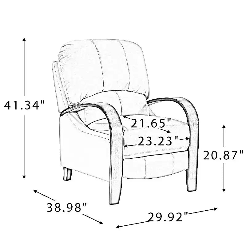 Lot de 2 fauteuils relax manuels en cuir véritable, inclinaison 159°