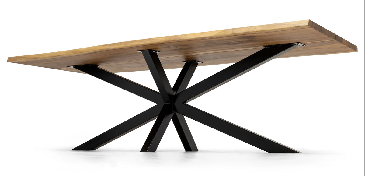 Table à manger en noyer avec pied araignée - Fabriquée à la main en bois massif - cette magnifique table en noyer avec pied araignée est une pièce maîtresse