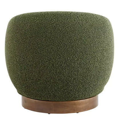 Fauteuil d'appoint pivotant Spruce&Spring en tissu avec base en bois