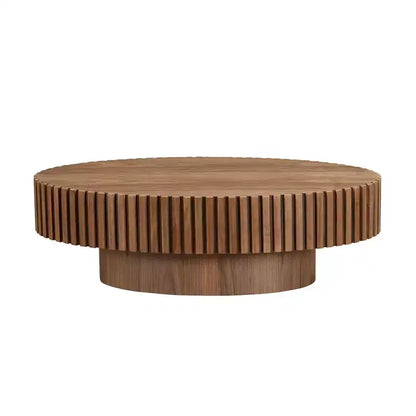 Tavolino da caffè ovale/quadrato, tavolino centrale scanalato minimalista, tavolino d'appoggio, frassino naturale/noce/nero opaco-ModernLuxe