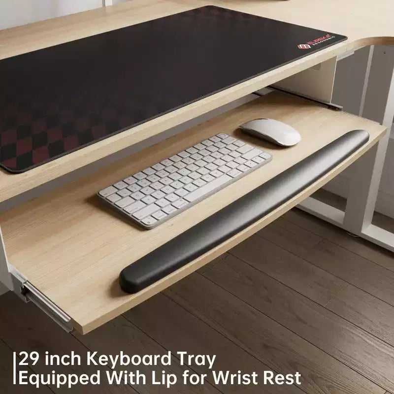 Scrivania angolare EUREKA ERGONOMIC 60x23 regolabile in altezza con set di accessori