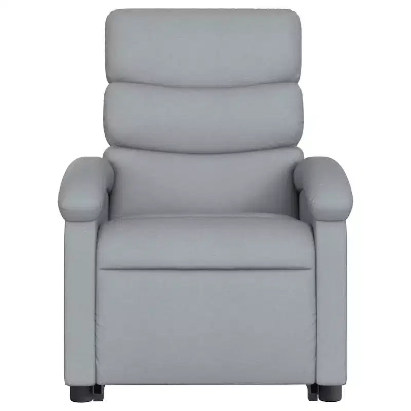Poltrona Reclinabile Power Lift per Anziani - Tessuto Grigio Chiaro con Alzata Elettrica & Tasca Laterale