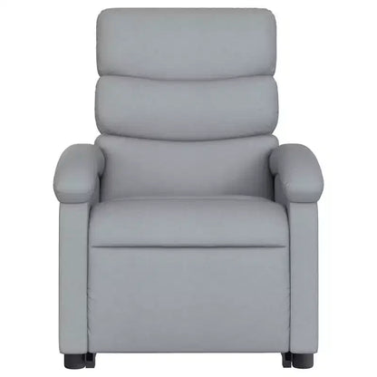 Poltrona Reclinabile Power Lift per Anziani - Tessuto Grigio Chiaro con Alzata Elettrica & Tasca Laterale