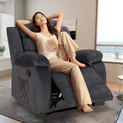 Fauteuil inclinable moelleux avec fonctions massage et chaleur