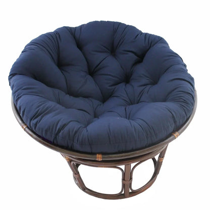 Poltrona Papasan Bali da 42 pollici in rattan con cuscino in twill