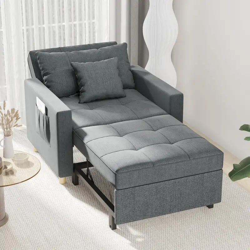 Fauteuil convertible 3-en-1, plusieurs coloris, une place