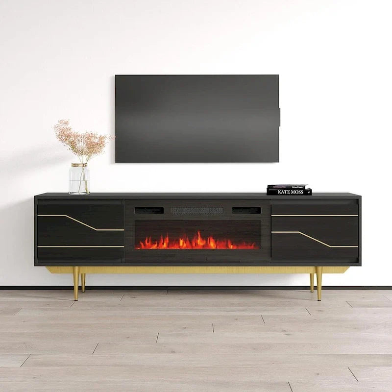 Porta TV con camino Maze BL-EF