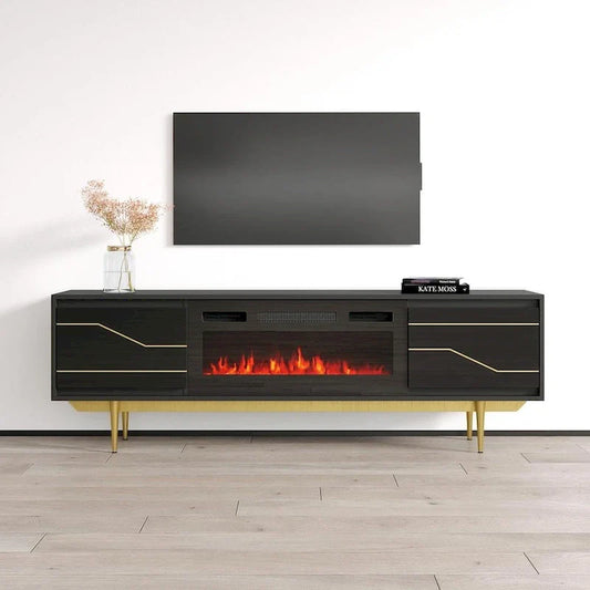 Porta TV con camino Maze BL-EF