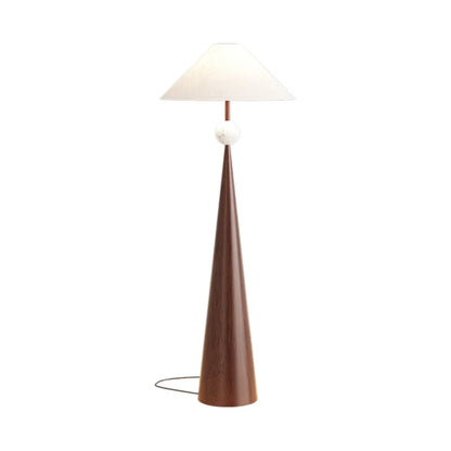 Lampadaire conique contemporain en métal avec abat-jour en tissu