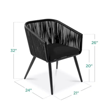 Lot de 2 chaises de salle à manger d'extérieur Best Choice Products, en osier tressé, capacité de 113 kg