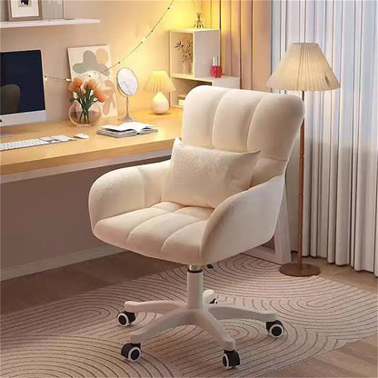 Chaise de bureau ergonomique rembourrée avec coussin, pivotante à 360°