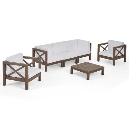 Set da conversazione Brava Outdoor a 6 pezzi in legno di acacia di Christopher Knight Home