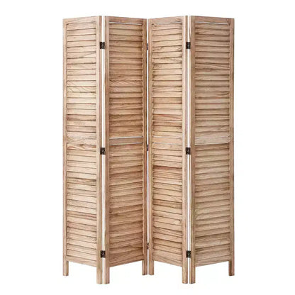 Paravent en bois 4 panneaux VEVOR, Cloison d'intimité pliable en bois, Séparateur de pièce intérieur à persiennes de 170 cm de haut, Écran de décoration portable