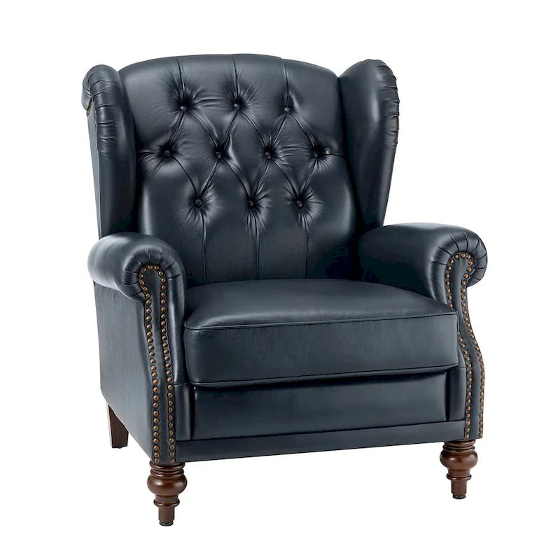 Fauteuil en cuir classique Alex avec clous décoratifs par HULALA HOME