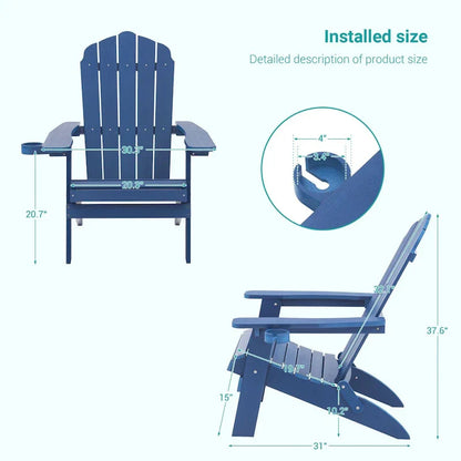 Bonosuki Set di 2 sedie Adirondack pieghevoli per patio e braciere