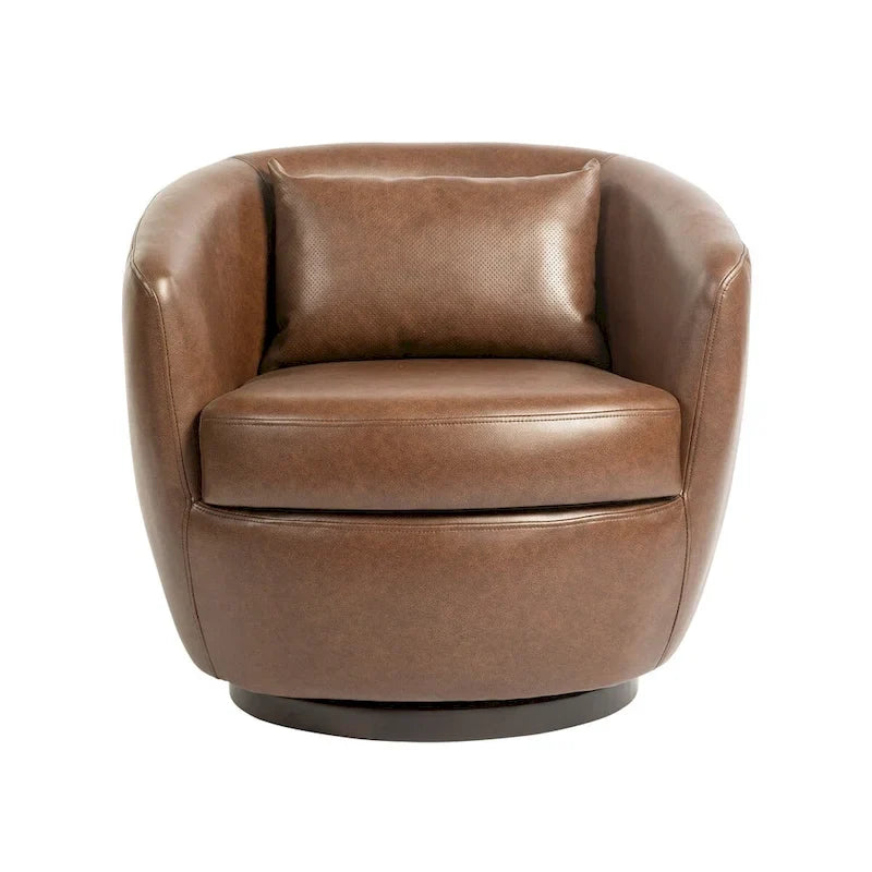 Fauteuil pivotant rembourré avec rangement, chaise d'appoint moderne pour salon, chambre, bureau, espaces de lecture - PU