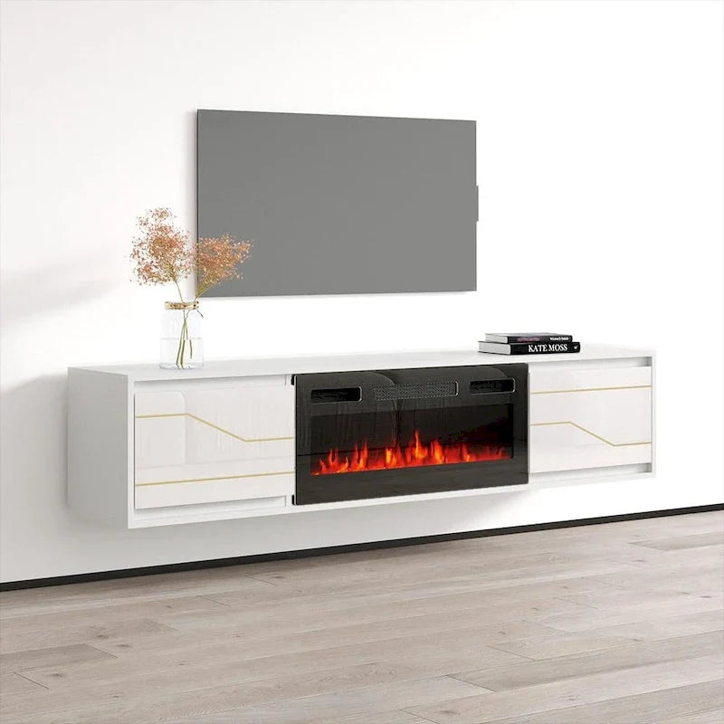 Porta TV con camino Maze BL-EF