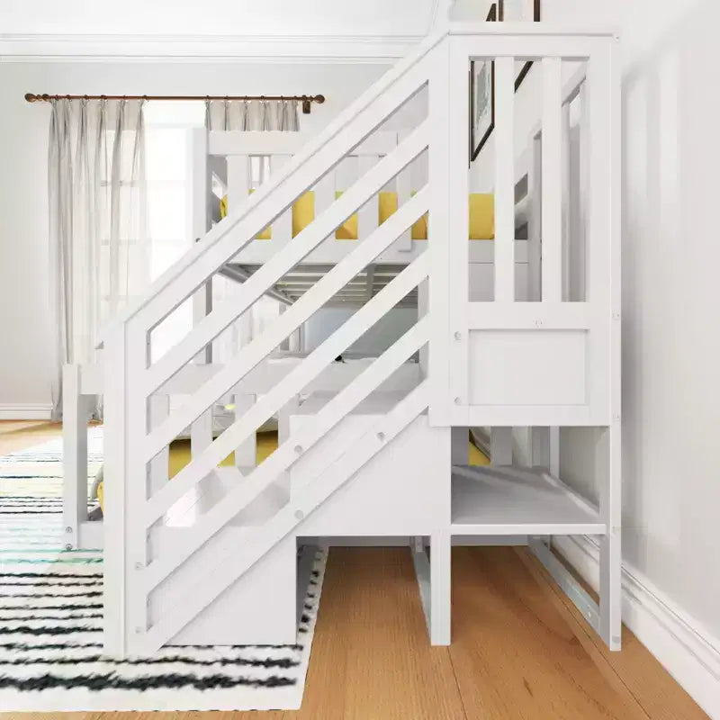 Max & Lily Letto a Castello Basso in Legno, da Una Piazza e Mezza a Due Piazze, per Bambini, con Scala