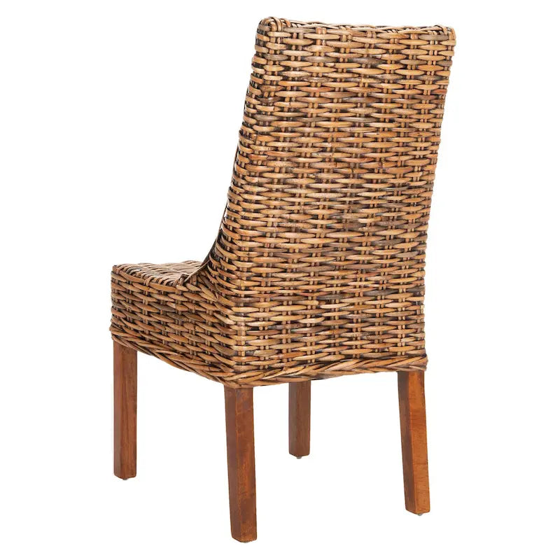 SAFAVIEH Charolette Chaises d'intérieur en osier marron à accoudoirs inclinés (lot de 2) - 20 x 24 x 39 - 20Lx24Px39H