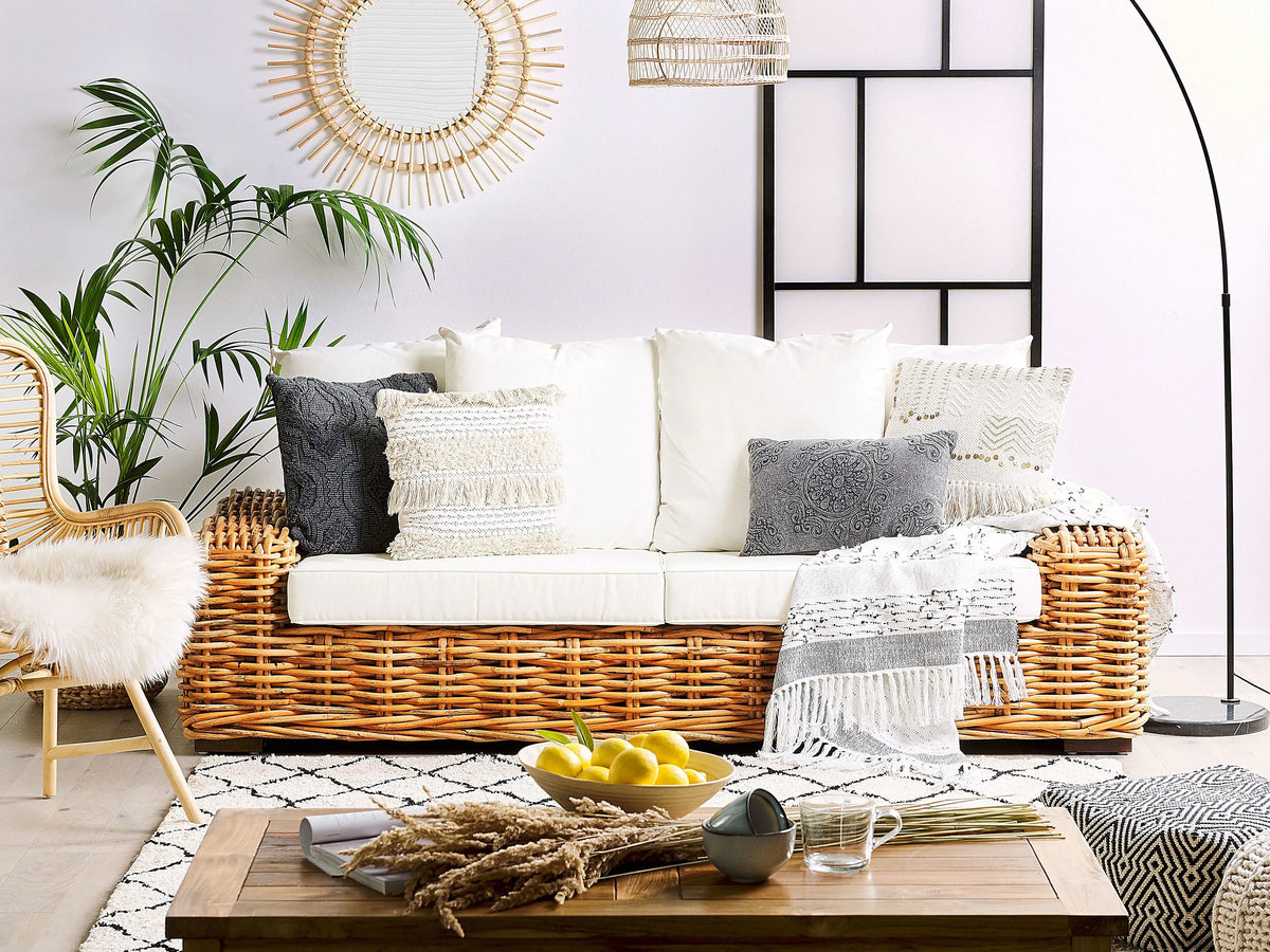 3-seater garden sofa Natural Rattan