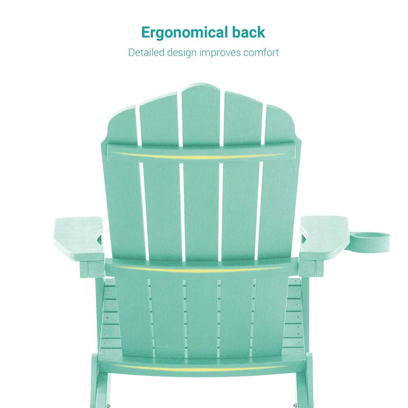 Bonosuki Set di 2 sedie Adirondack pieghevoli per patio e braciere