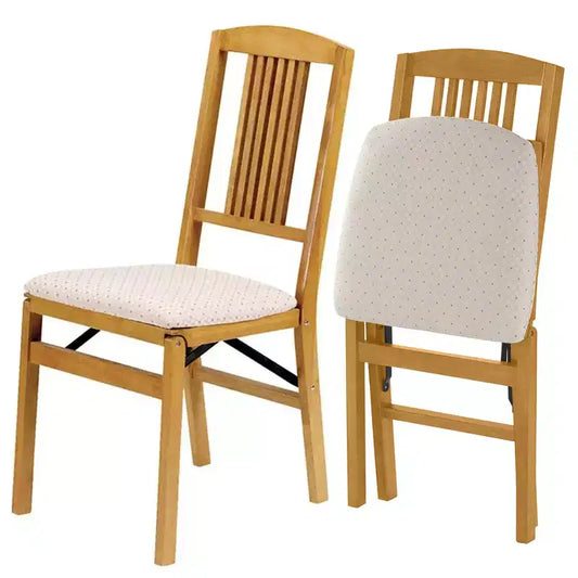 Set di sedie pieghevoli Stakmore MECO con seduta imbottita in tessuto Blush, quercia (confezione da 2)