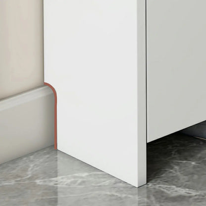 Cassettiera portascarpe a 3 ripiani in legno bianco con anta a ribalta