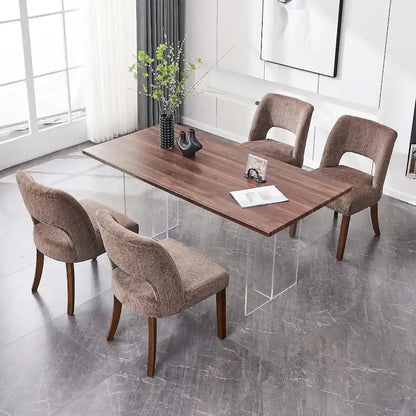 Set di 4 sedie da pranzo imbottite in tessuto