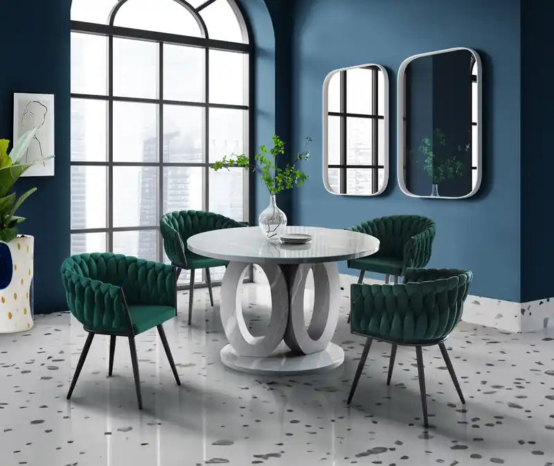 Chaise de salle à manger Accent, Velours vert