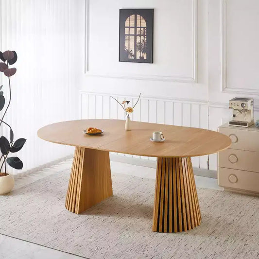 Tavolo da pranzo moderno allungabile a 3 vie, tavolo a piedistallo rotondo da 46 convertibile in tavolo da pranzo da 63 e 78,7 per sala da pranzo o cucina - Panipeachy