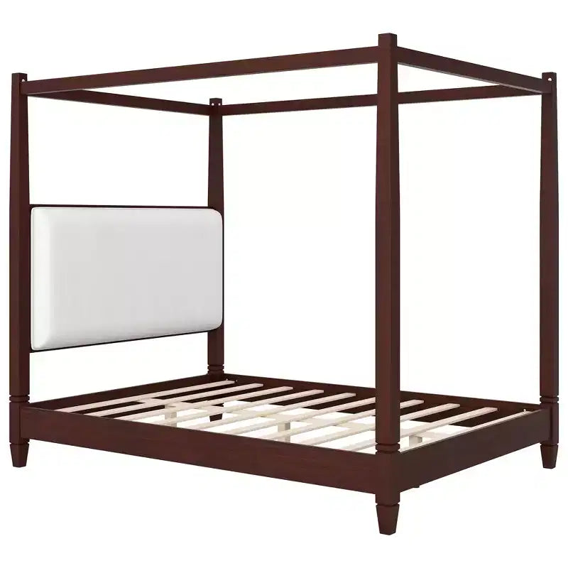 Letto a baldacchino con testiera imbottita